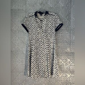 Jason Wu Bicycle Wheel Print Pin Up Black White Collared Skater Dress